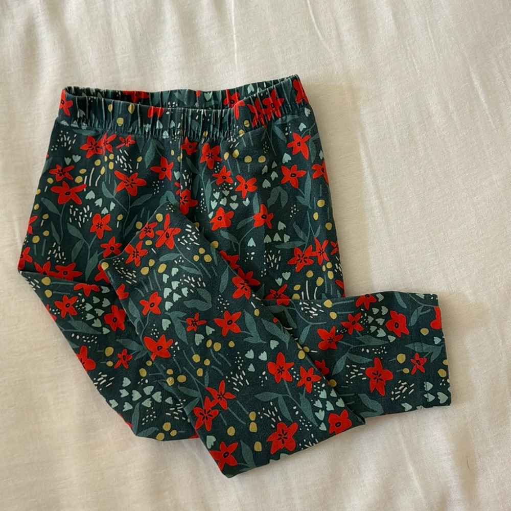 Hanna Andersson poinsetta legging sz 4 110cm